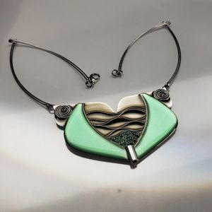 Custom Handcrafted Enamel Necklace conch shells 16"